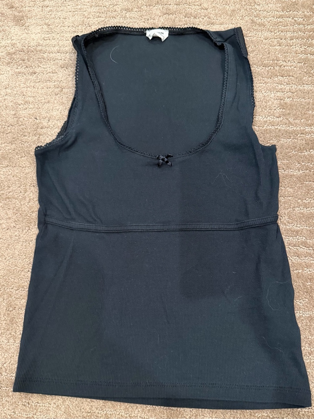 Cotton On Black Scoop Neck Sleeveless Cotton Women's Tank Top
